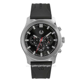 CHRIST VERRA REVSPORT CV 12153G-31 BLK Black Silver Rubber Strap